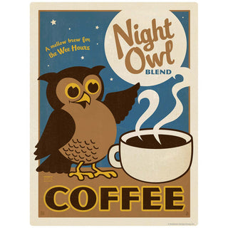 Night Owl Coffee Vinyl Sticker