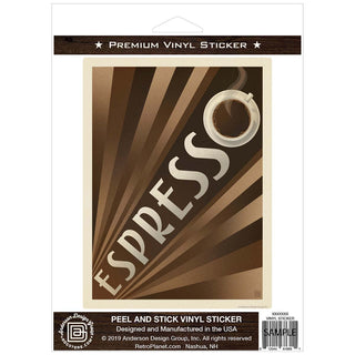 Espresso Art Deco Coffee Vinyl Sticker