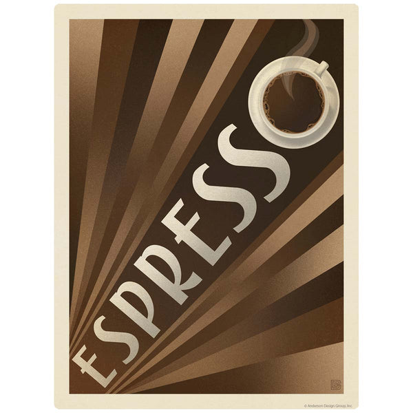Espresso Art Deco Coffee Vinyl Sticker