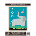 Zoo Buddies Elephant Alligator Flamingo Vinyl Sticker