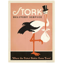 Stork Baby Delivery Service Vinyl Sticker Pink