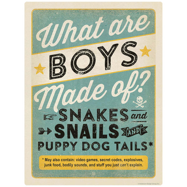 What Are Boys Made Of Vinyl Sticker