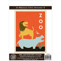 Zoo Buddies Lion Hippo Heron Vinyl Sticker