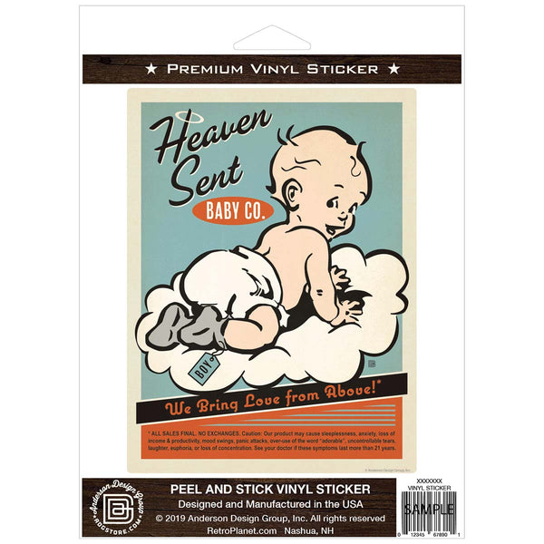 Heaven Sent Baby Boy Vinyl Sticker