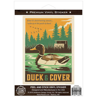 Duck And Cover Hunting Vinyl Sticker