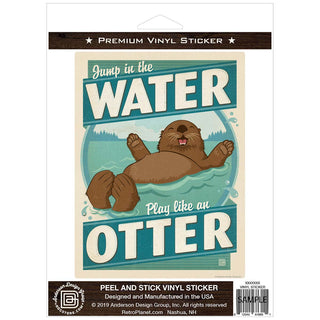 Jump In The Water Play Like An Otter Vinyl Sticker
