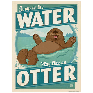 Jump In The Water Play Like An Otter Vinyl Sticker