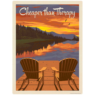 Cheaper Than Therapy Dock Chairs Vinyl Sticker