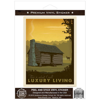 Log Cabin Luxury Living Vinyl Sticker