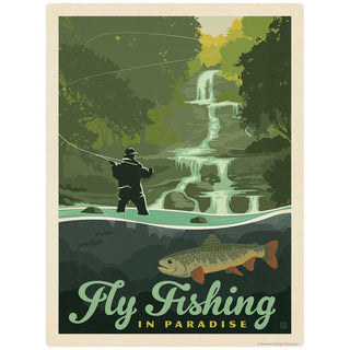 Fly Fishing Paradise Vinyl Sticker