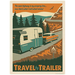 Travel By Trailer Camping Vinyl Sticker