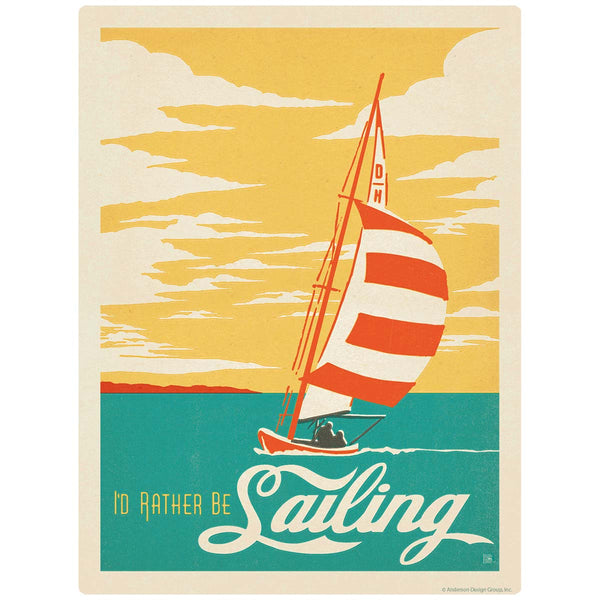 Id Rather Be Sailing Vinyl Sticker