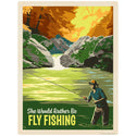She Would Rather Be Fly Fishing Vinyl Sticker
