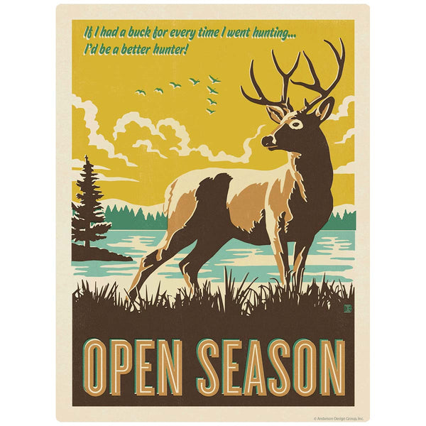 Buck Open Season Vinyl Sticker