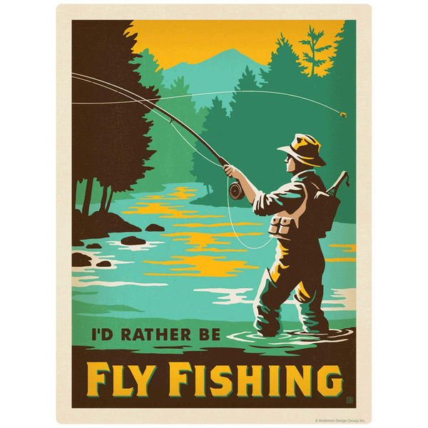 Id Rather Be Fly Fishing Vinyl Sticker