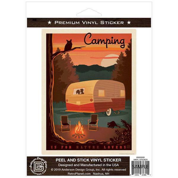 Camping Is For Nature Lovers Vinyl Sticker
