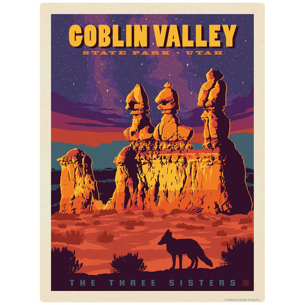 Goblin Valley State Park Utah Three Sisters Vinyl Sticker