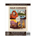 Four Corners Monument UT CO AZ NM Vinyl Sticker