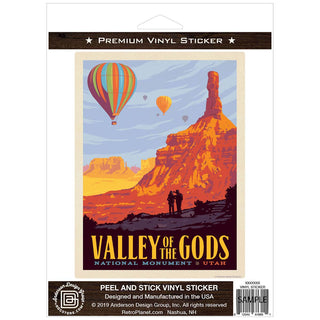 Valley Of The Gods Utah Vinyl Sticker