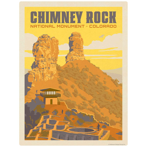 Chimney Rock National Monument Colorado Vinyl Sticker