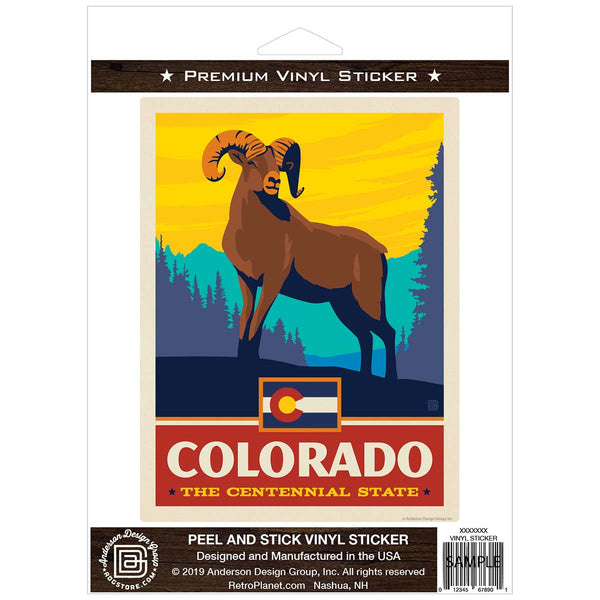 Colorado Centennial State Ram Vinyl Sticker