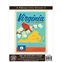 Virginia Old Dominion State Map Vinyl Sticker