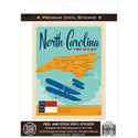 North Carolina First in Flight State Map Vinyl Sticker