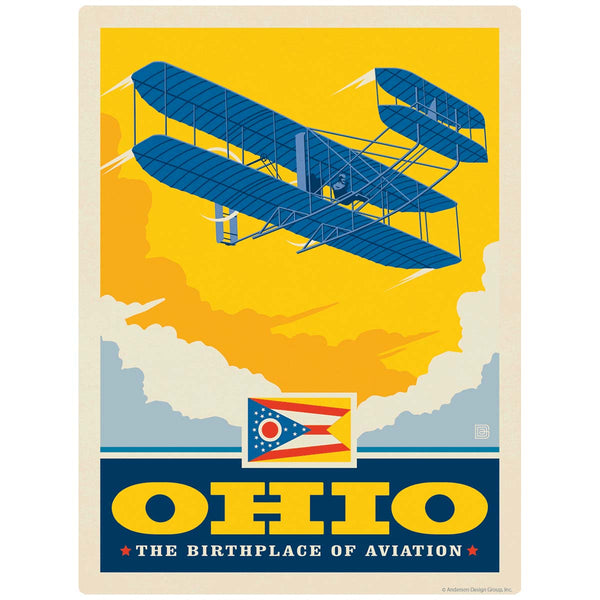 Ohio Birthplace of Aviation State Vinyl Sticker