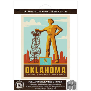 Oklahoma Sooner State Golden Driller Vinyl Sticker