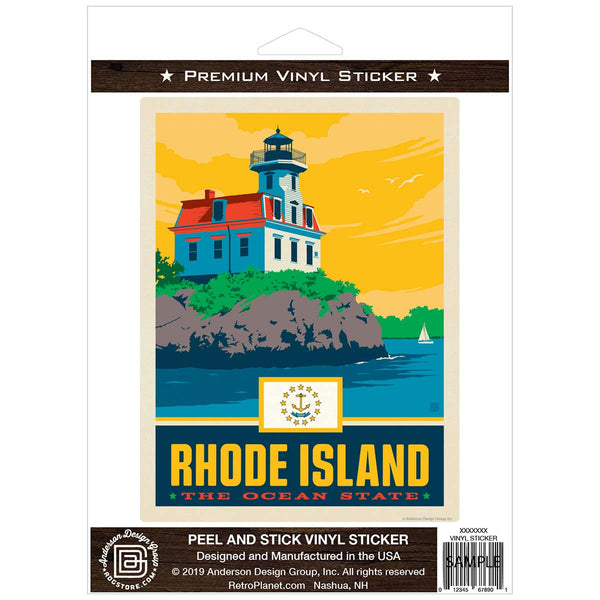 Rhode Island Ocean State Pomham Rocks Lighthouse Vinyl Sticker