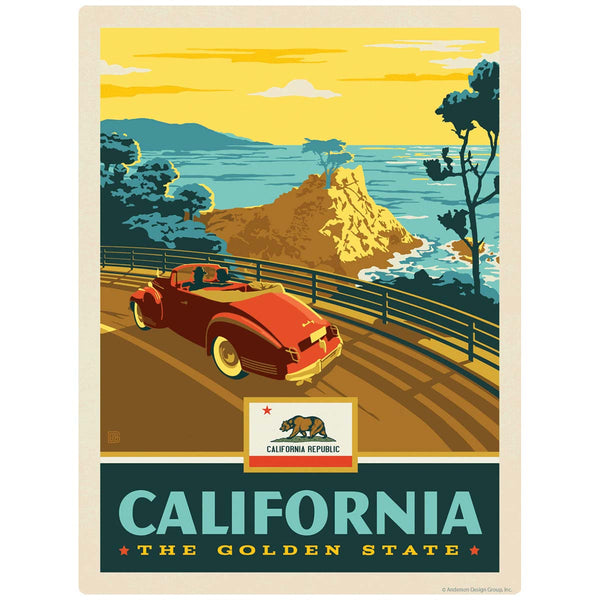 California Coast Golden State Vinyl Sticker