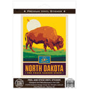 North Dakota Peace Garden State Buffalo Vinyl Sticker