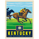 Kentucky Bluegrass State Horse Racing Vinyl Sticker