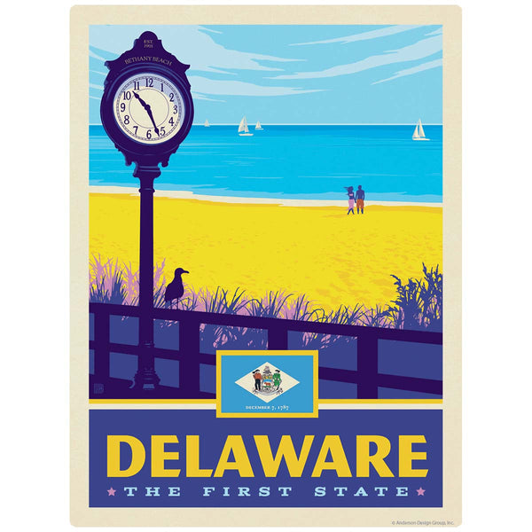 Delaware First State Beach Vinyl Sticker