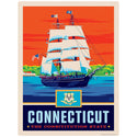 Connecticut Constitution State Clipper Ship Vinyl Sticker