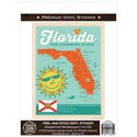 Florida Sunshine State Map Vinyl Sticker