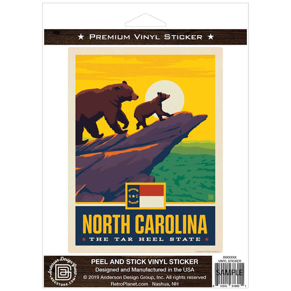 North Carolina Tar Heel State Bears Vinyl Sticker