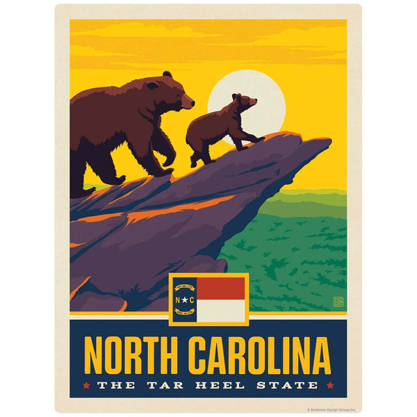 North Carolina Tar Heel State Bears Vinyl Sticker