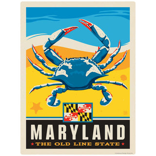 Maryland Old Line State Blue Crab Vinyl Sticker