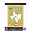 Texas Lone State State Map Vinyl Sticker