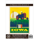 Iowa Hawkeye State Tractor Vinyl Sticker