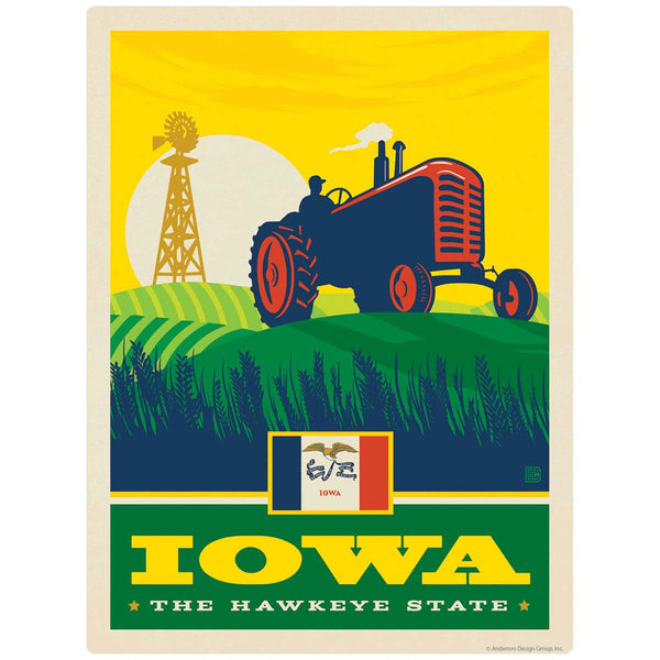 Iowa Hawkeye State Tractor Vinyl Sticker