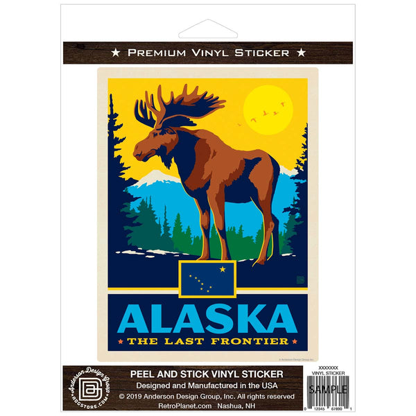 Alaska Last Frontier State Moose Vinyl Sticker