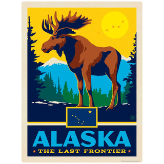 Alaska Last Frontier State Moose Vinyl Sticker