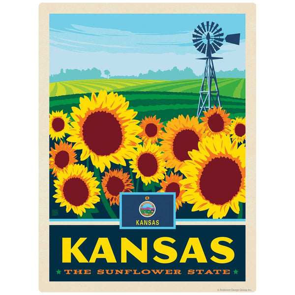 Kansas Sunflower State Vinyl Sticker