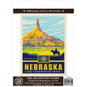 Nebraska Cornhusker State Chimney Rock Vinyl Sticker