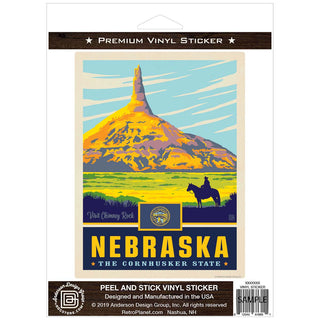 Nebraska Cornhusker State Chimney Rock Vinyl Sticker