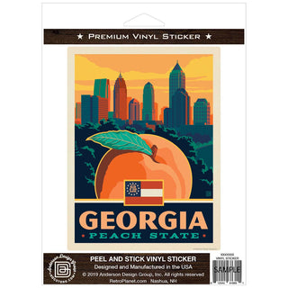Georgia Peach State Vinyl Sticker