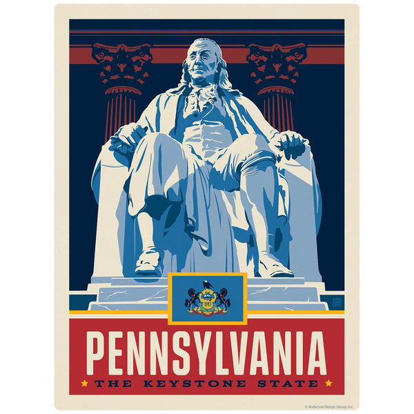 Pennsylvania Keystone State Benjamin Franklin Vinyl Sticker