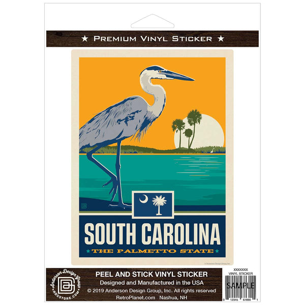 South Carolina Palmetto State Heron Vinyl Sticker
